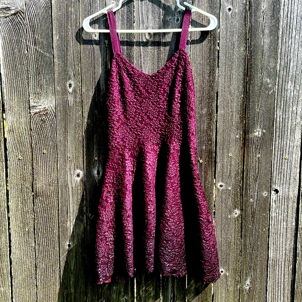 Free People lace ombré burgundy dress